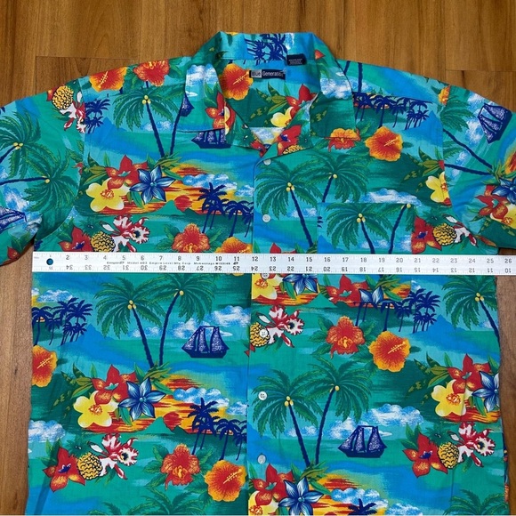 Blue Generation Tropical Breeze Men's Floral Shirt Size L - Picture 7 of 10